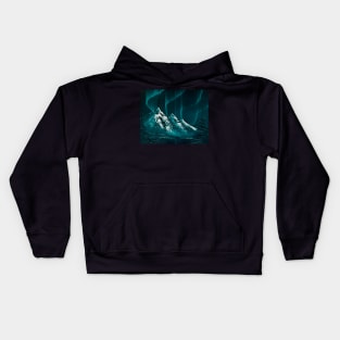 Teal Northern Lights Kids Hoodie